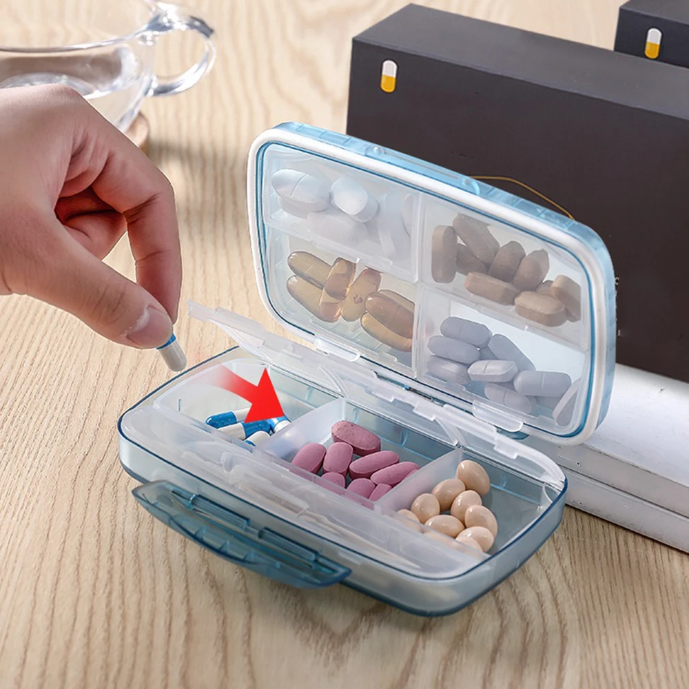8 Grids Pill Case Medicine Tablet Dispenser Organizer Box Splitters Storage Container Moisture/Dust-Proof | Дом и сад