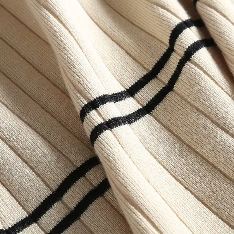 

2020 High Waist Women Spring Skirts Vintage Knitting Women Long Skirt Faldas Jupe Femme Women Beige Black Skirt Saia