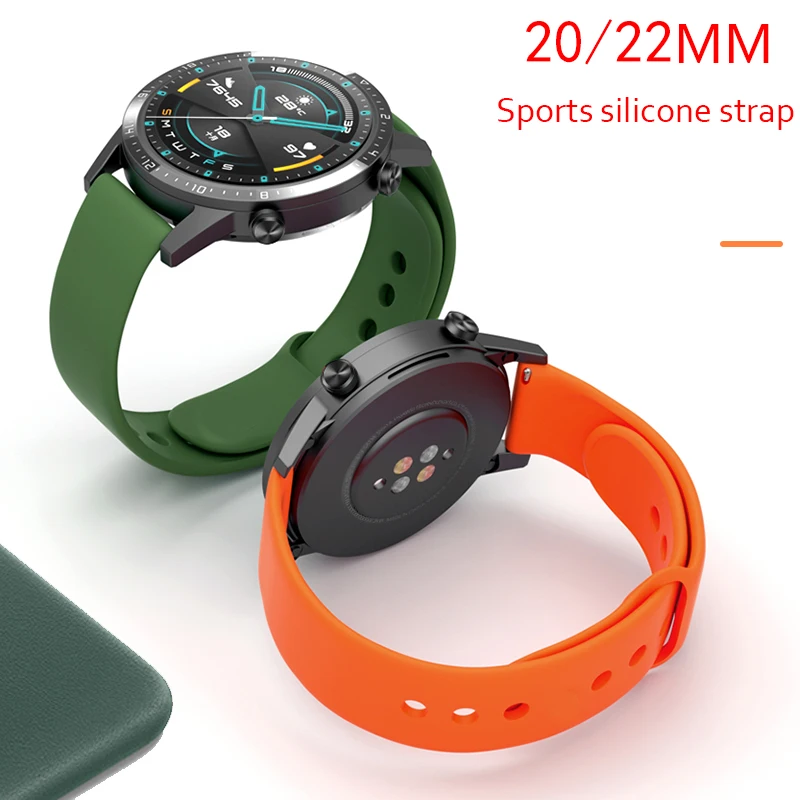 

20mm 22mm strap Huawei wtach GT 2 2e pro For Samsung Gear S3 Sport Silicone bracelet band Galaxy watch 3 45mm 46mm 42mm Active 2