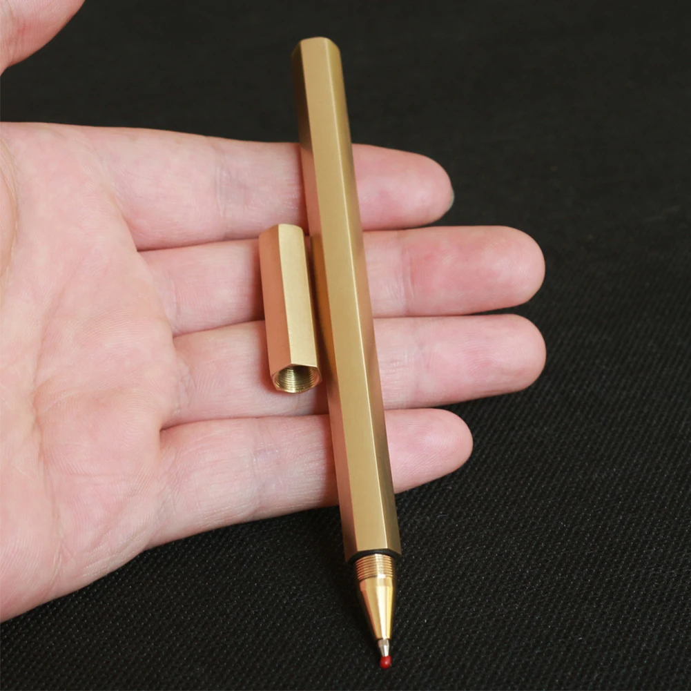 

Hexagonal School Office Supplies Business Stationery For Writing Gift Signature Pen Handmade Smoother Student Solid Brass