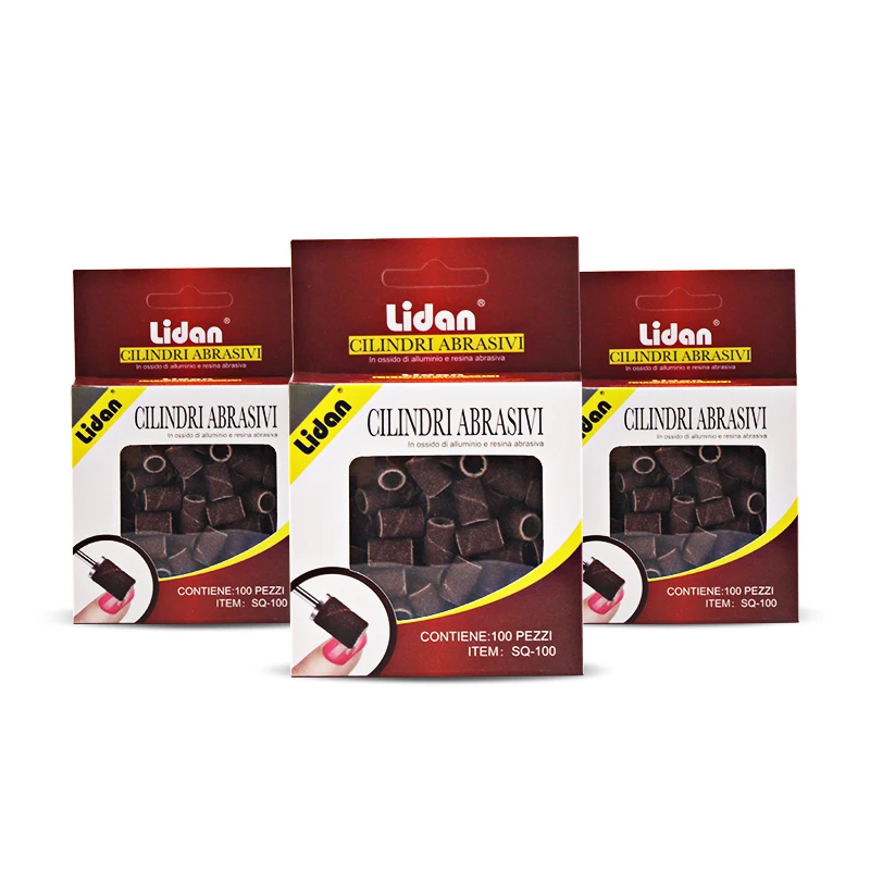 Lidan 100 шт./корт. 60 #80 #120 # шлифовальный песок пилка для ногтей кольцевая насадка