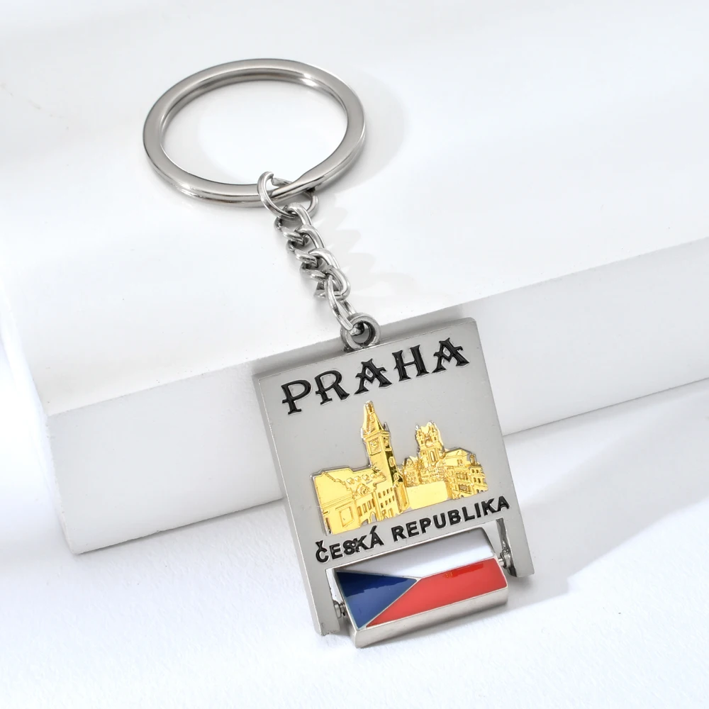 Vicney вращающийся Чешский брелок для ключей «флаг» высокое качество Praha путешествия сувенир брелок для друга