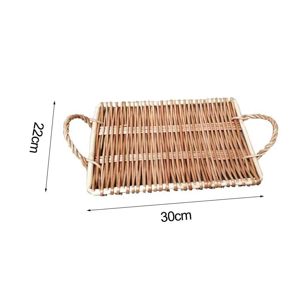 

Foldable Plate Household Snack Mat Rattan Storage Tray Basket Fruit Rack Bowl