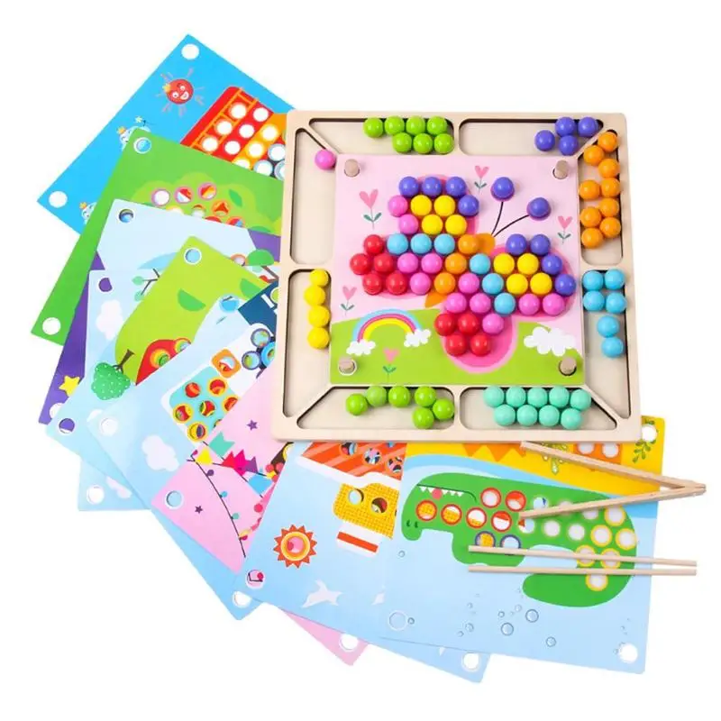 Цветной мультяшный деревянный детский тренировочный интерактивный яркий цвет