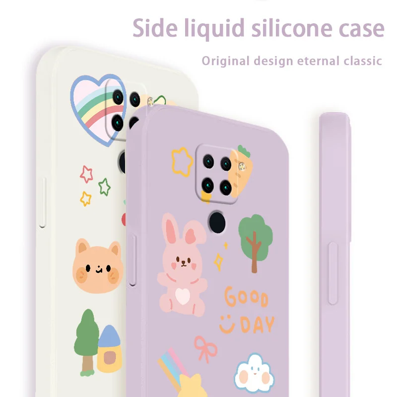 

Smiling Bear Phone Case For Xiaomi Redmi Note 10 10S 9T 9 8 7 Pro MAX Redmi 9 9A 9T K40 K30 K20 Pro Liquid Silicone Cover