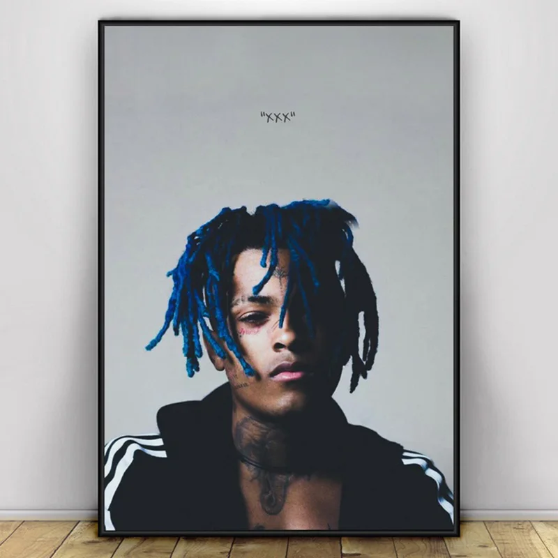 С принтом &quotпоп-арт&quot Xxxtentacion хип хоп звезда музыка певица плакат живопись на