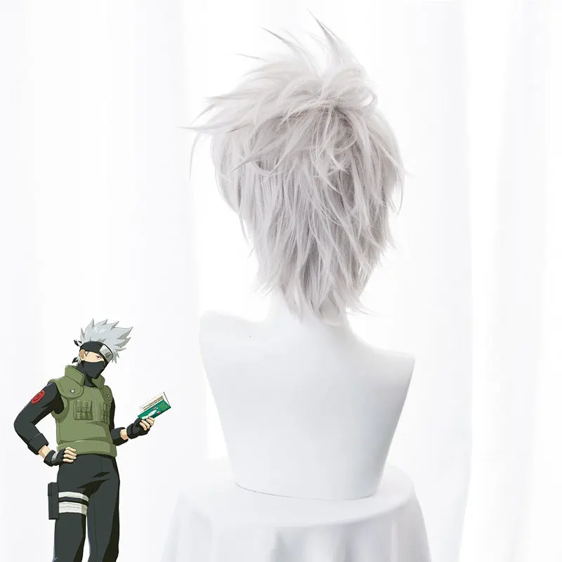 Парик для косплея Какаси хатакэ из аниме Наруто Короткие термостойкие