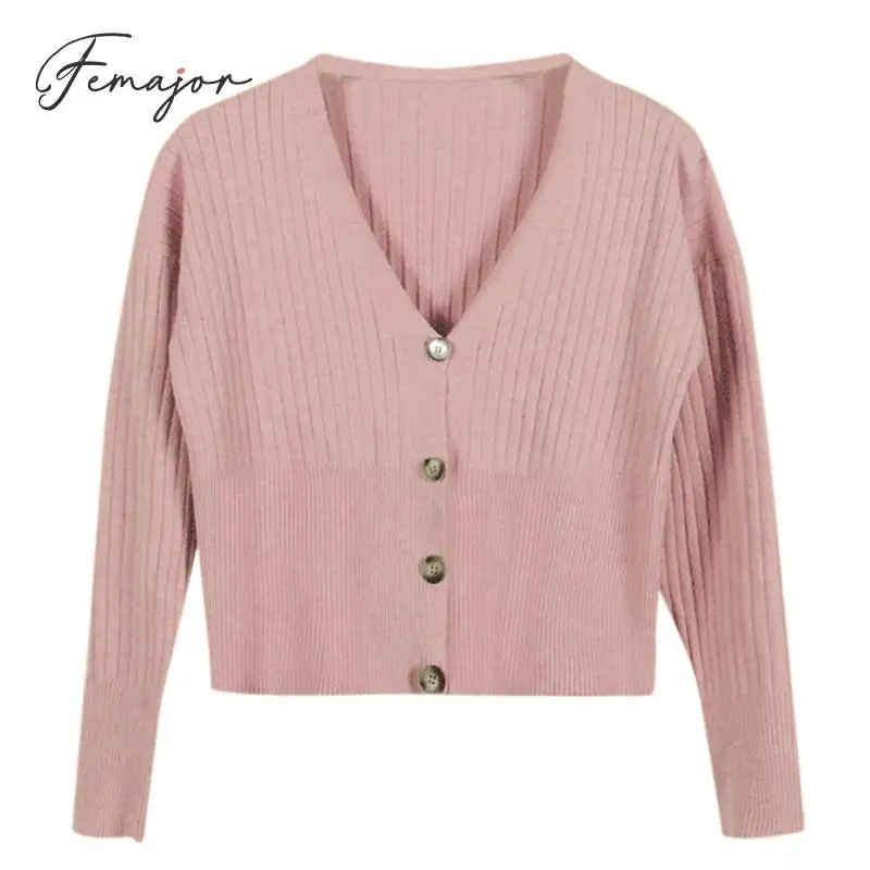 Femajor женский осенне-зимний теплый кардиган жилет с длинным рукавом 2019 свитер
