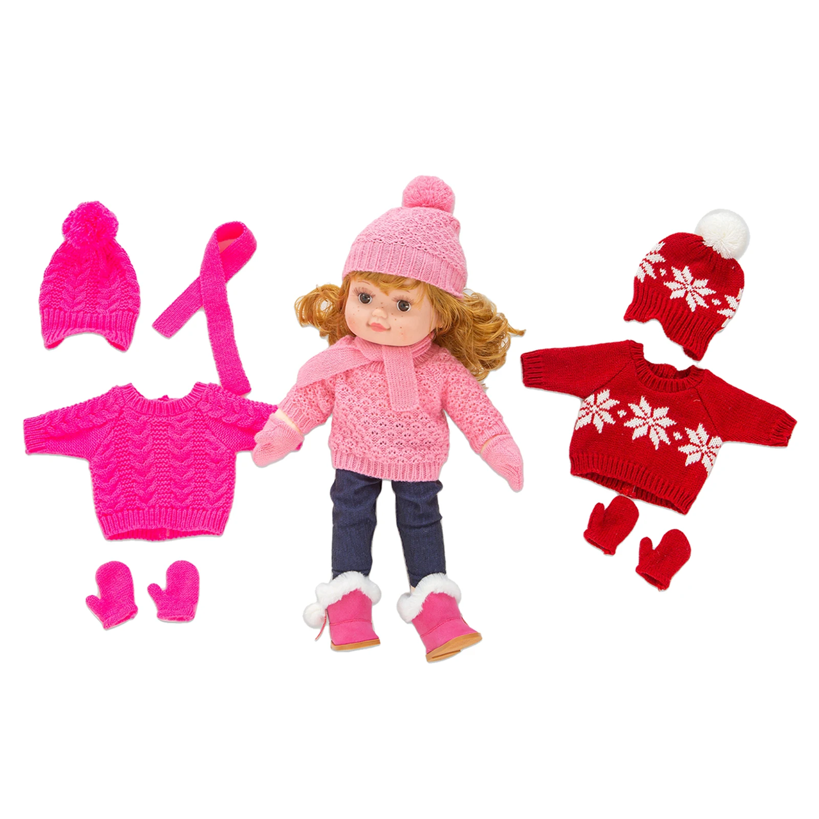 

Mini Cute Christmas Doll Clothes Knitting Suit for 43CM Baby Doll Accessories