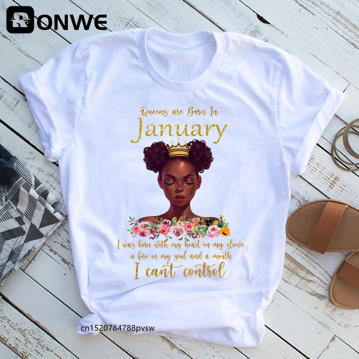 Футболка с принтом Черная Королева для женщин Забавные топы меланина девочек