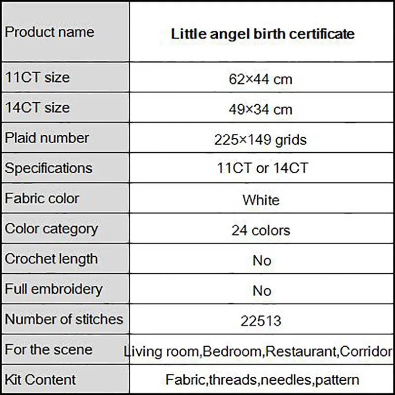 Joy Sunday Angel baby 11CT DMC с принтом на холсте 14CT Набор для вышивки крестом сделай сам