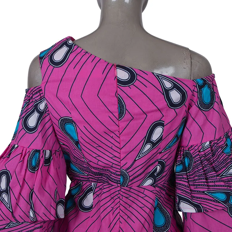 Bintarealwax Africa Dresses Dashiki Real Wax Print Traditional African Clothing Fishtail and Ground Clothing Women WY4336