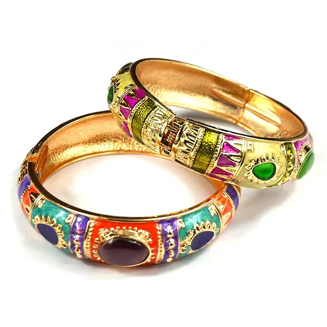 

Floral Cloisonne Hinged Bracelets & Bangles Cuffs Chinese Enamel Flower Round Bangles for Women Jewelry Bijoux Female