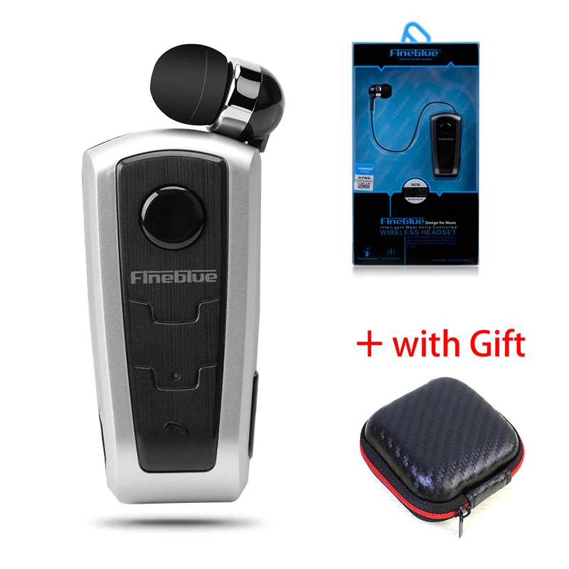 Серебристый Fineblue F910 беспроводные Bluetooth наушники Handsfree стерео Bluetooth наушники клип whit микрофон телефон напоминаем цифр для телефона - Цвет: Серебристый