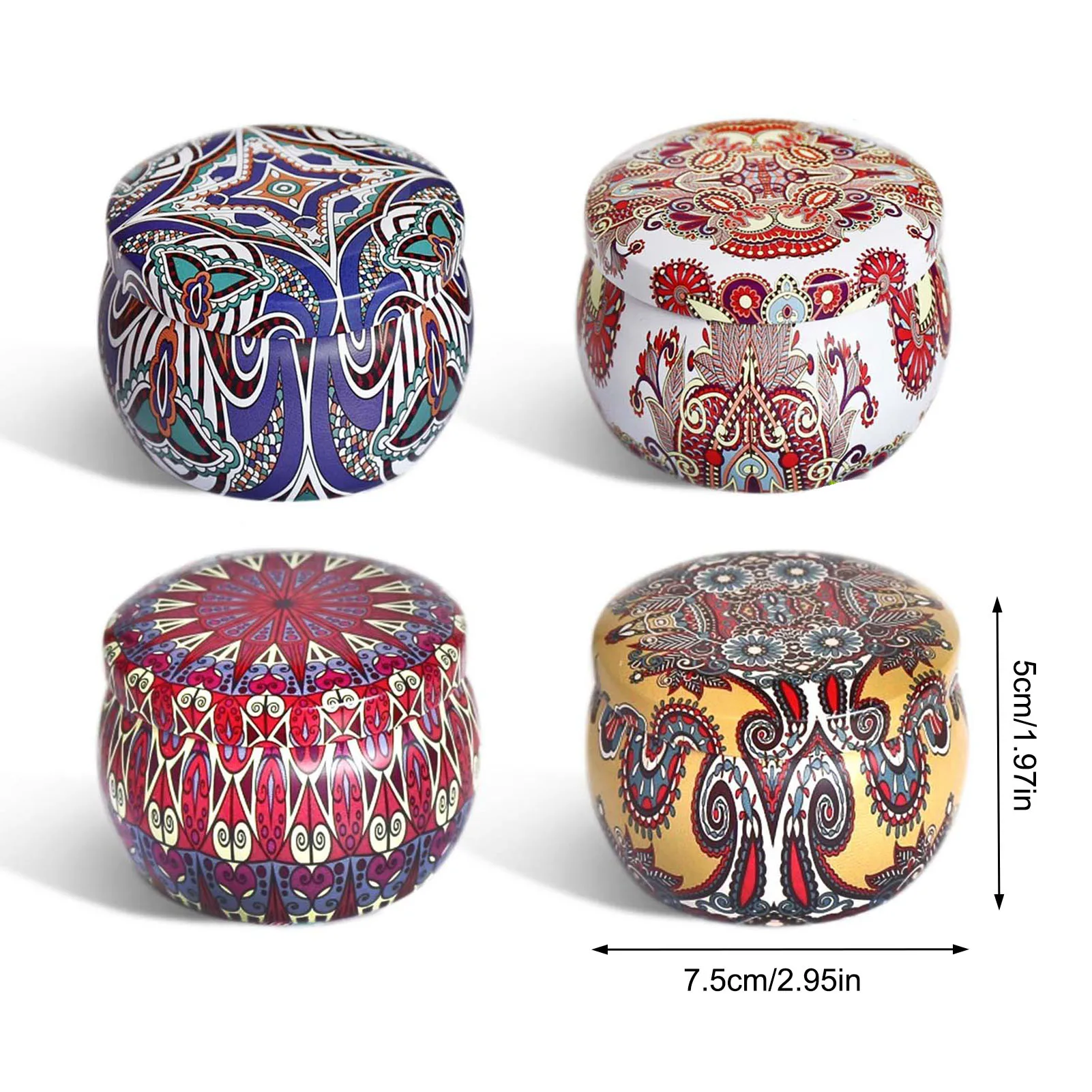 

4PCS Scented Candles Gifts Set With Gift Box Aromatherapy Candles With Reusable Tin Box for Home Decoration