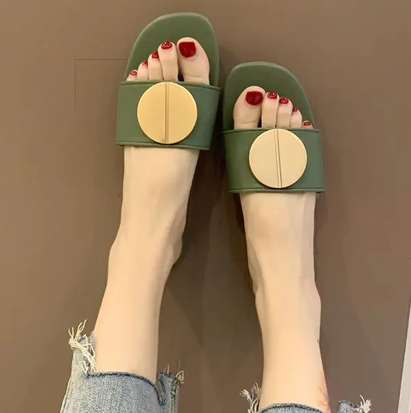 Простые Летние женские шлепанцы 2019 удобные на плоской подошве женская модная