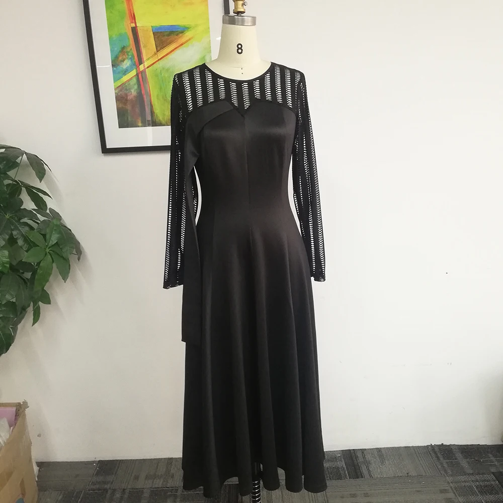 Dressv черные вечерние платья Длинные сексуальные открытые женские элегантная