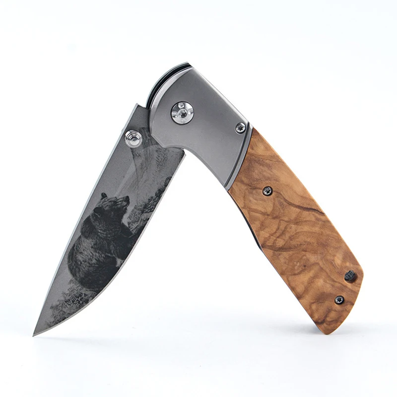 

Дамаск качественный складной нож 440C лезвие черное дерево + деревянная рукоятка кемпинг охотничий нож карман наружный нож EDC инструмент