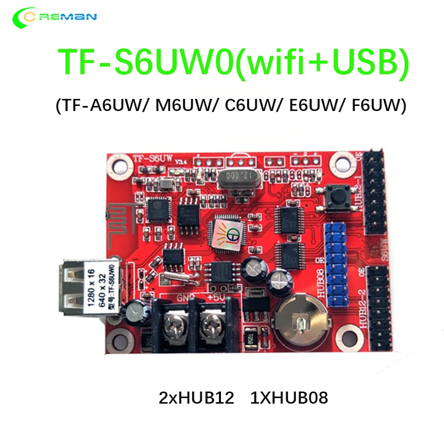 TF-M6UW карта управления СВЕТОДИОДНЫЙ знак модуль Wi-Fi и USB-накопитель датчик