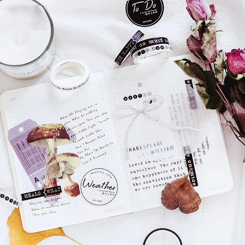 1 шт. черно белая васи лента художественное украшение журнал Скрапбукинг