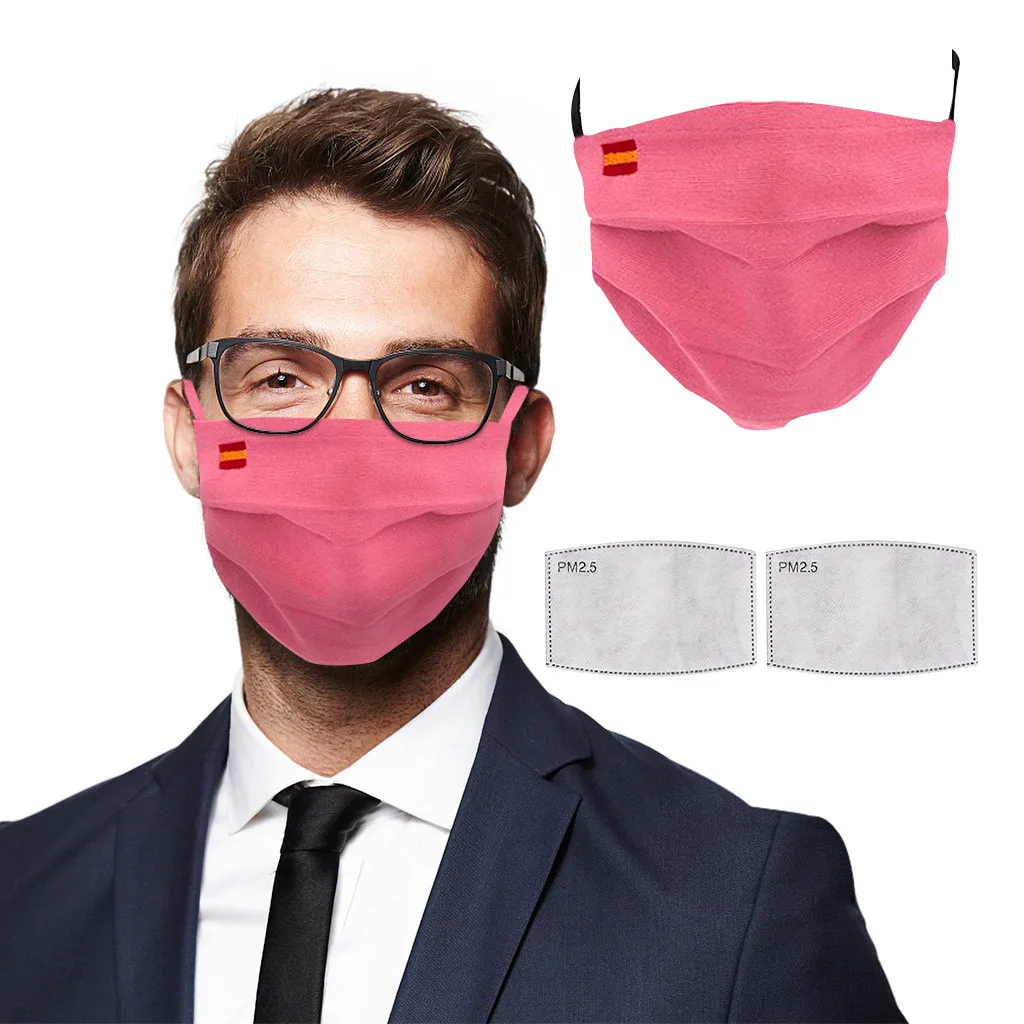 Маска Mascarilla Bandera España для взрослых пыленепроницаемая дышащая с 2 фильтрами женщин