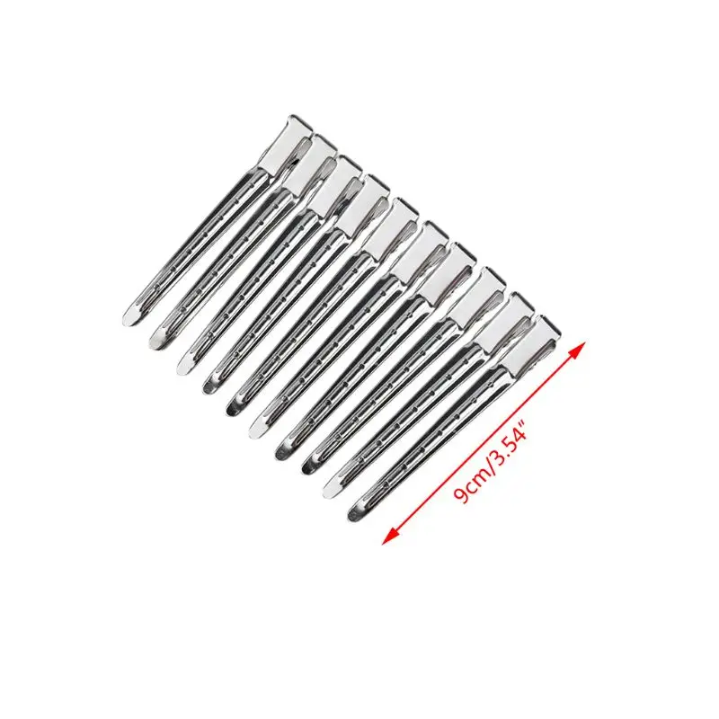 

10Pcs Hairdressing Duckbill Clip Stainless Steel Positioning Alligator Hair Pins