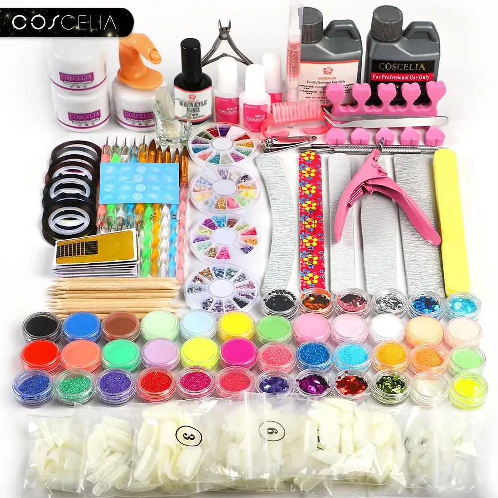 Набор для маникюра COSCELIA акриловый набор ногтей все набора украшений дизайна