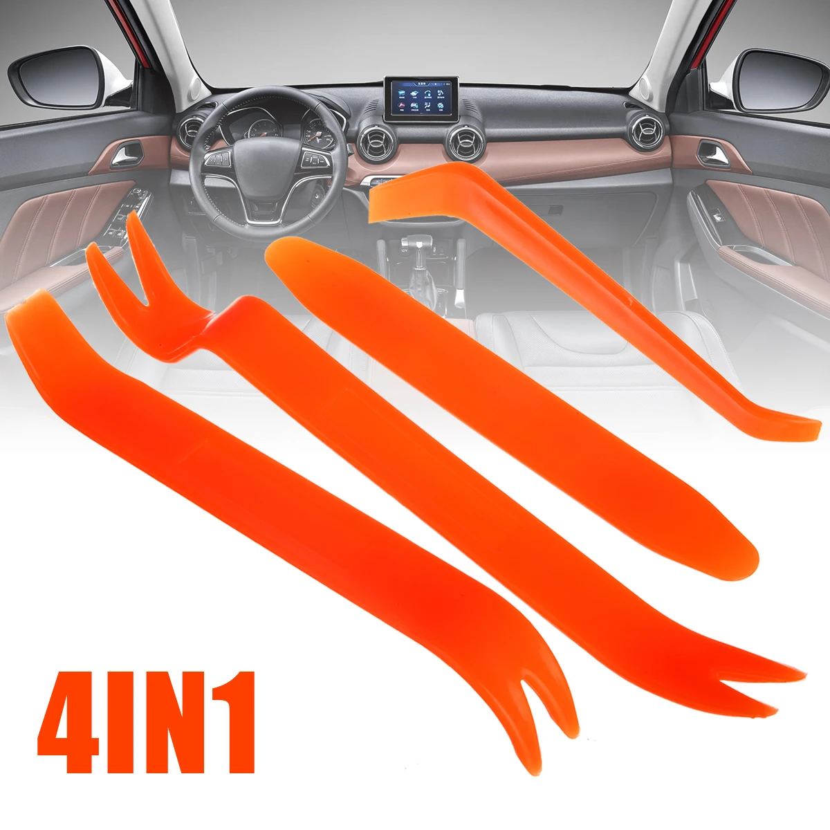 

Mayitr 1set/4pcs 4-in-1 Portable Car Door Panel Audio Dash Trim Clip Pry Removal Install Refit Tools