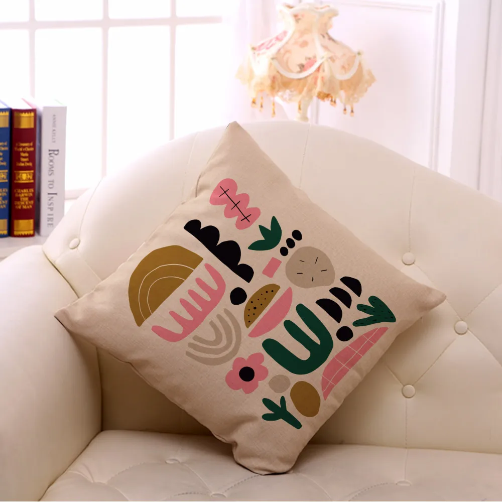 Miracille хлопковая льняная подушка крышка Модная стильная футболка с изображением