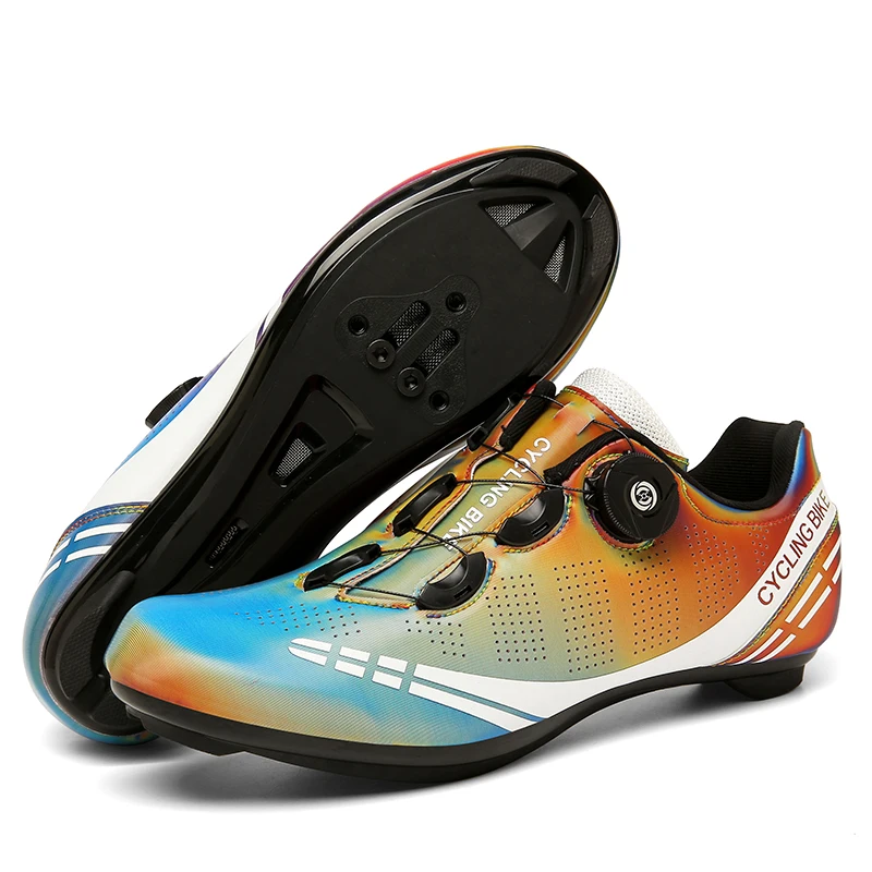 

Ultralight Self-lock Cycl Shoes Outdoor Racing Road Bicycle Sneaker Colorful Sapatilha Ciclismo Anti-collision toe Spd MTB Shoes