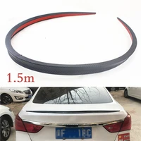 1 5m car rear roof trunk spoiler rear wing lip trim sticker kit carbon fiber color soft universal