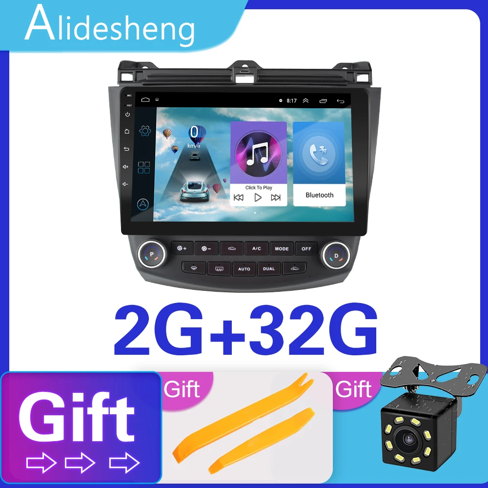 Accord-2G-1 2G+ 32 2.5D 10,1 Android 8,1 2Din GO Автомобильный мультимедийный dvd-плеер gps для Honda Accord 7 2003 2004 2005 2006 2007 navigatio Wi-Fi, BT - Цвет: Accord-2G-1