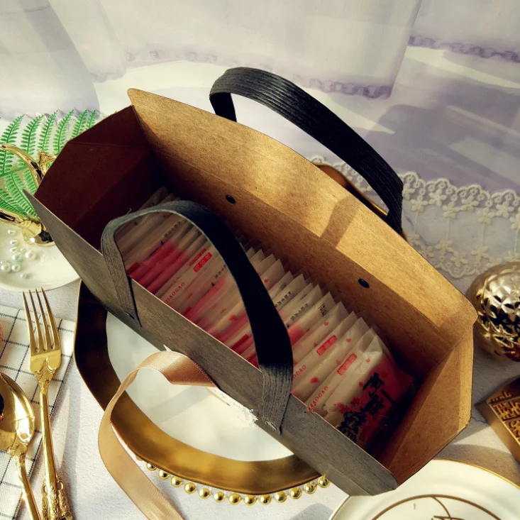 10pcs black cake box portable gift boxes Biscuit packaging cupcake cookie bag | Дом и сад
