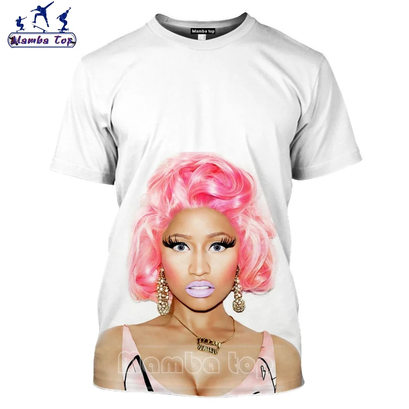 Mamba Top Nicki Minaj T Shirt Men Summer Flaming Lips 3D Print Goddess Singer Concert Bikini Exposed Model Cosplay Women Tshirt | Мужская