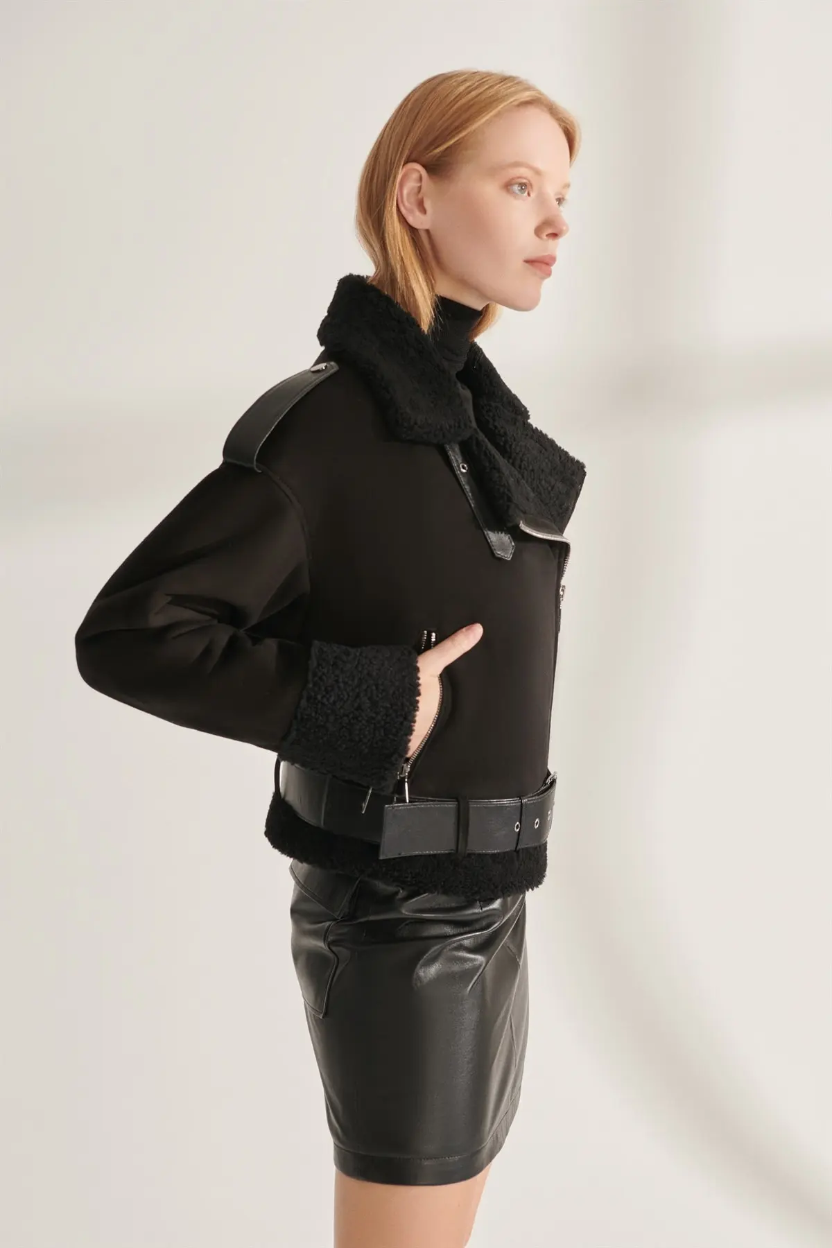 Orijinal Leather Jackets Women Black Real Fur Biker Coats Kışlık Thick Outfit Keeps Warm Waterproof Parkas New Year Fashion