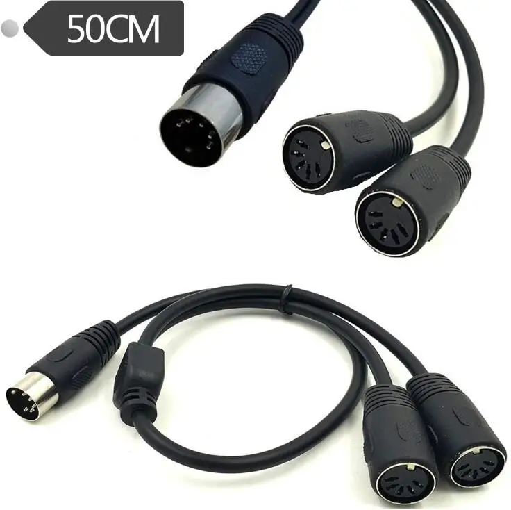 MIDI Cable 5 Pin DIN Plug Male to 2 Dual Female SmartPhone AUX Headphone Stereo Jack Adapter Y Splitter Extension | Электроника