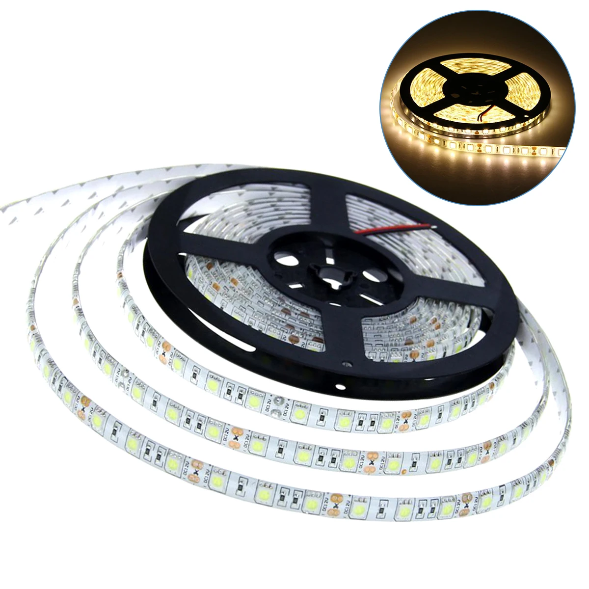 

16.4ft/5m 300LED Strip Light Waterproof DC 12V 70W 5050 SMD LED Light Strip for Party Home Decor (Reel Color Random)