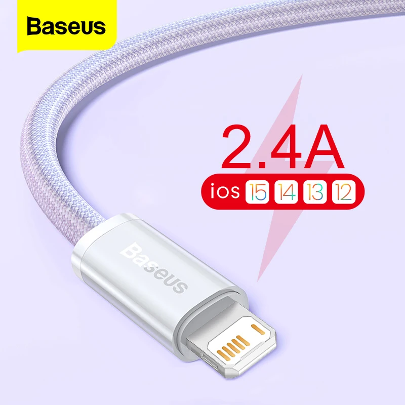 USB-кабель Baseus для iPhone 13/12/11 Pro/XS Max/XR/X/8/7 Mini 2 4 А | Мобильные телефоны и аксессуары