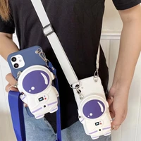 astronaut coin purses case for samsung galaxy s21 s20 fe s10 s9 s8 s7 s6 edge note 5 8 9 10 20 ultra plus lite wallet bag cover