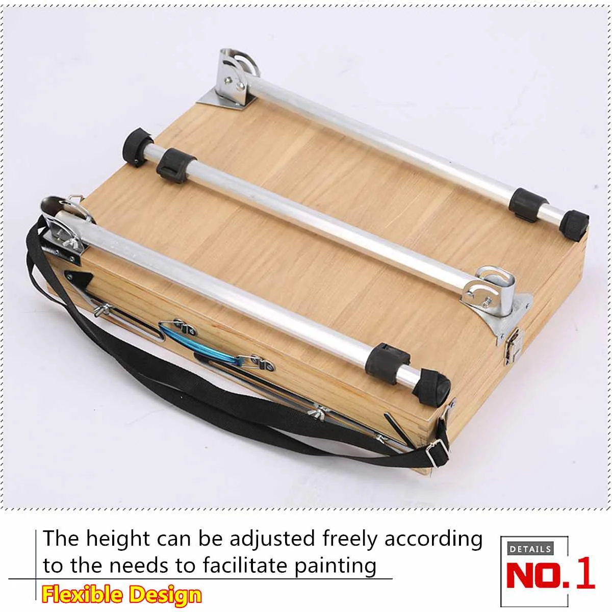 Портативный складной мольберт со встроенным деревянным ящиком художественные