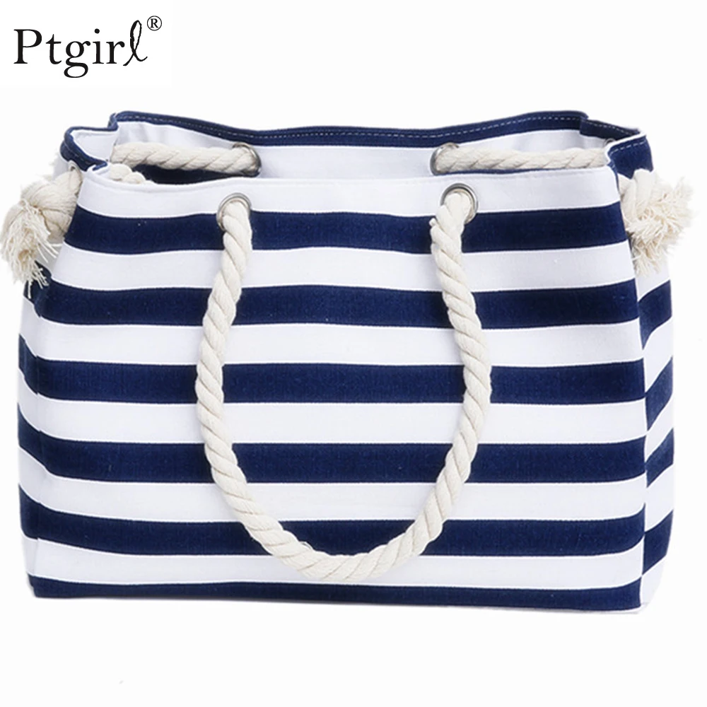 Специальные большие полосатые плеча ручные сумки для покупок Пляжные Сумки из