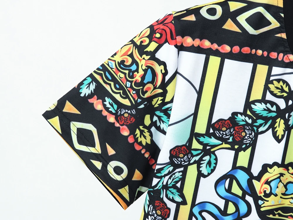 Футболка DUYOU мужская с коротким рукавом дизайнерская рубашка в полоску принтом