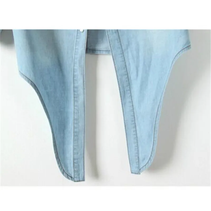 

womens tops and blouses Summer Women Casual Cropped sleeves Shirt female Denim Shirts women's Fashion Short Blouse Girls Top