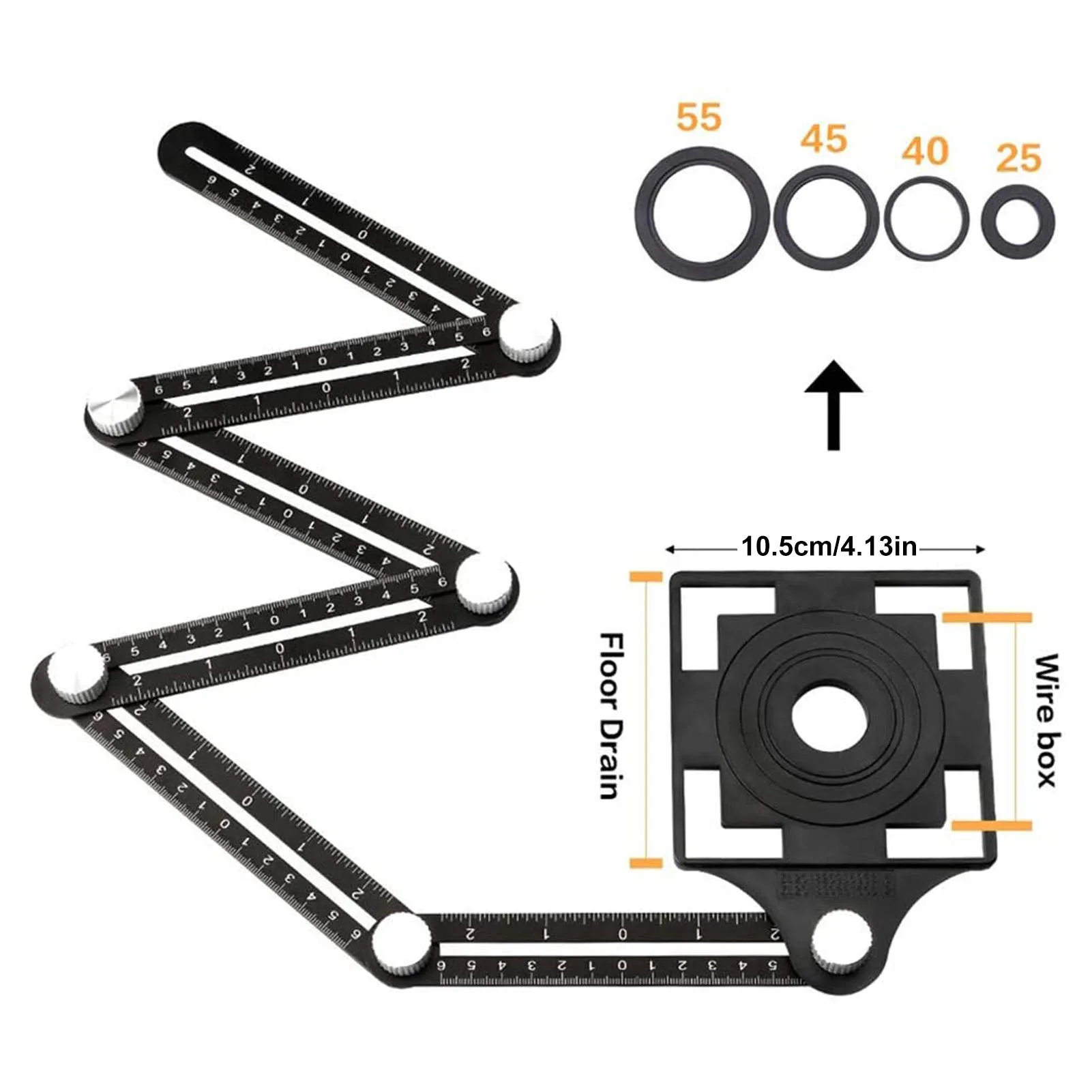 Многоугловая линейка 6-сторонний локатор для сверления и работ по дереву |