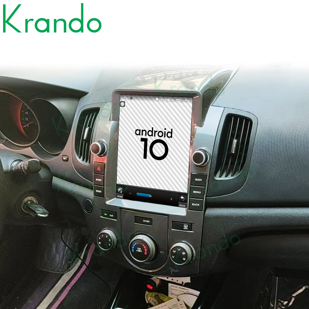 구매 Krando 안드로이드 10.0 6G 128G 테슬라 수직 화면 자동차 멀티미디어 라디오 GPS 기아 포르테 2008-2014 무선 카플레이 헤드 유닛, 기아 포르테 수직 화면