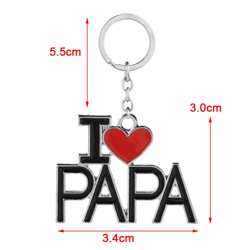 1 шт. новинка 2021 модные брелки с надписью I Love Mom/Dad Mama/Papa эмалированным кулоном для