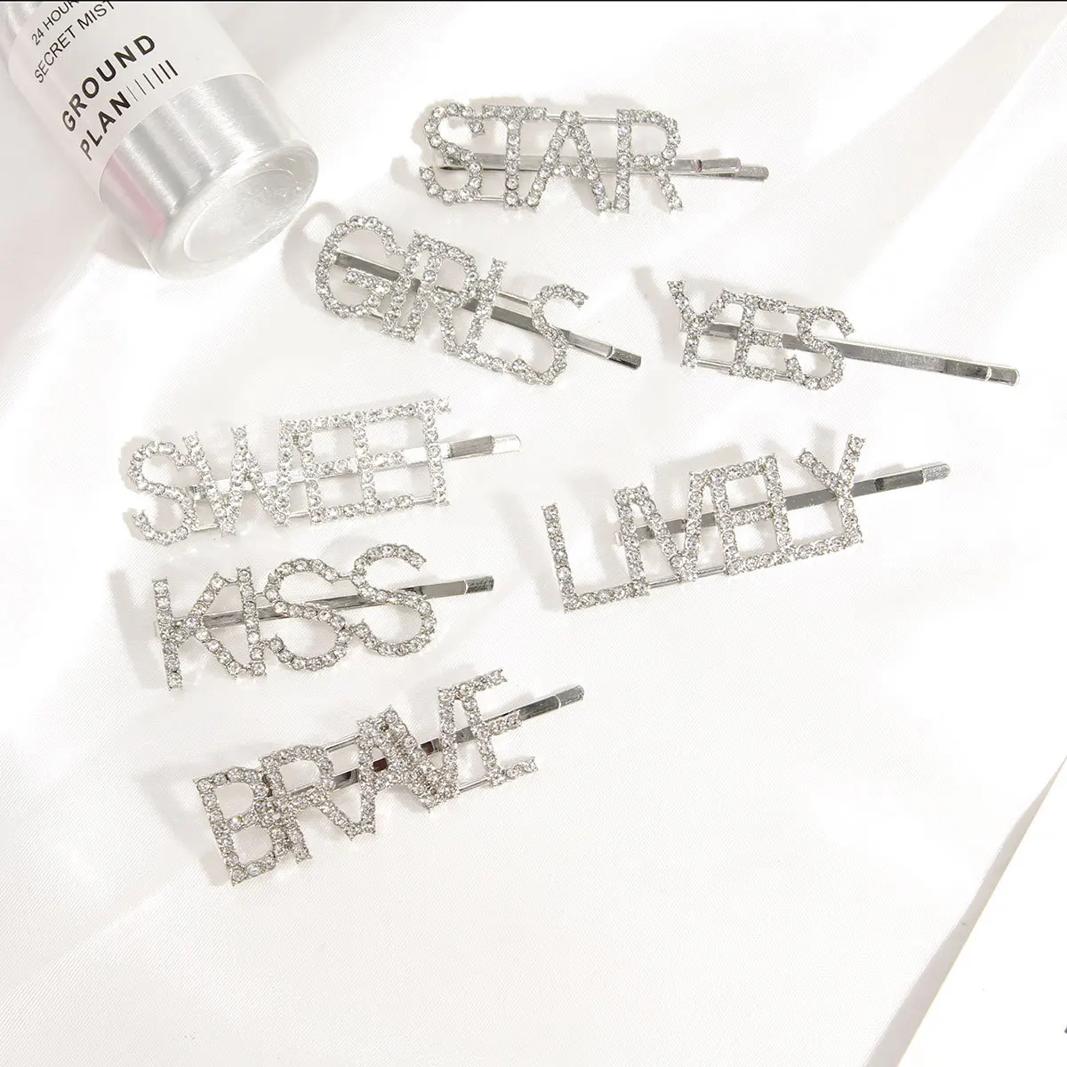 Модные сексуальные блестящие буквы заколки для волос девочек с украшением в виде