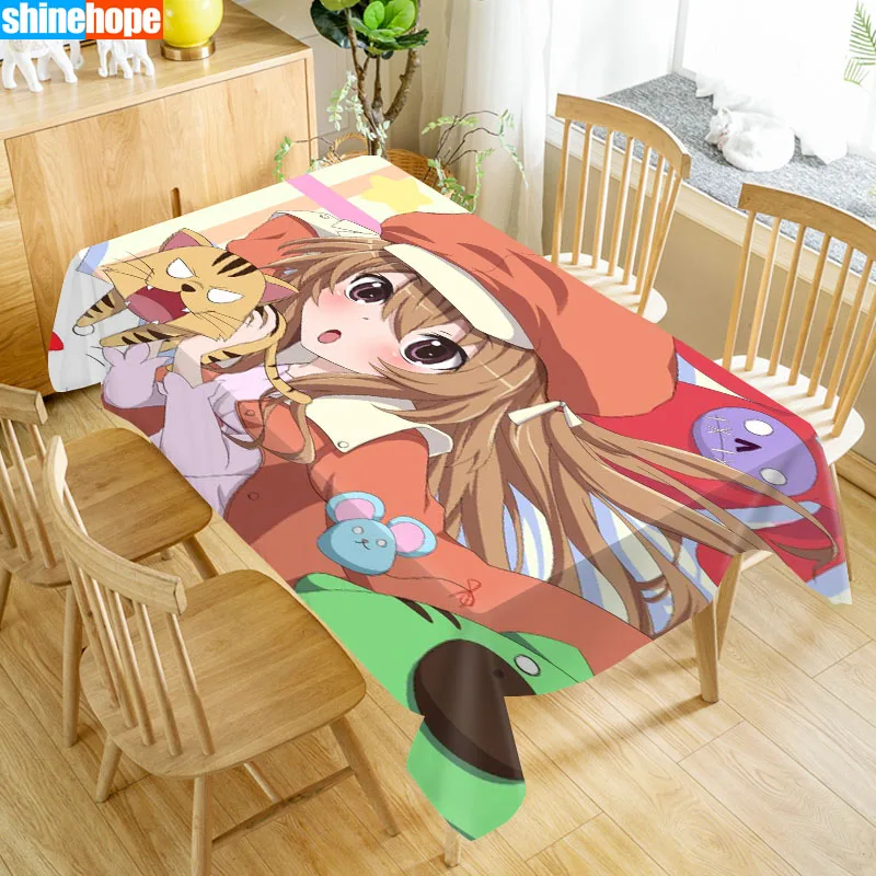 

Скатерть из Оксфордской ткани Toradora, скатерть для стола, свадебное украшение, прямоугольная скатерть для стола для вечеринки, домашний декор, чехлы для ТВ