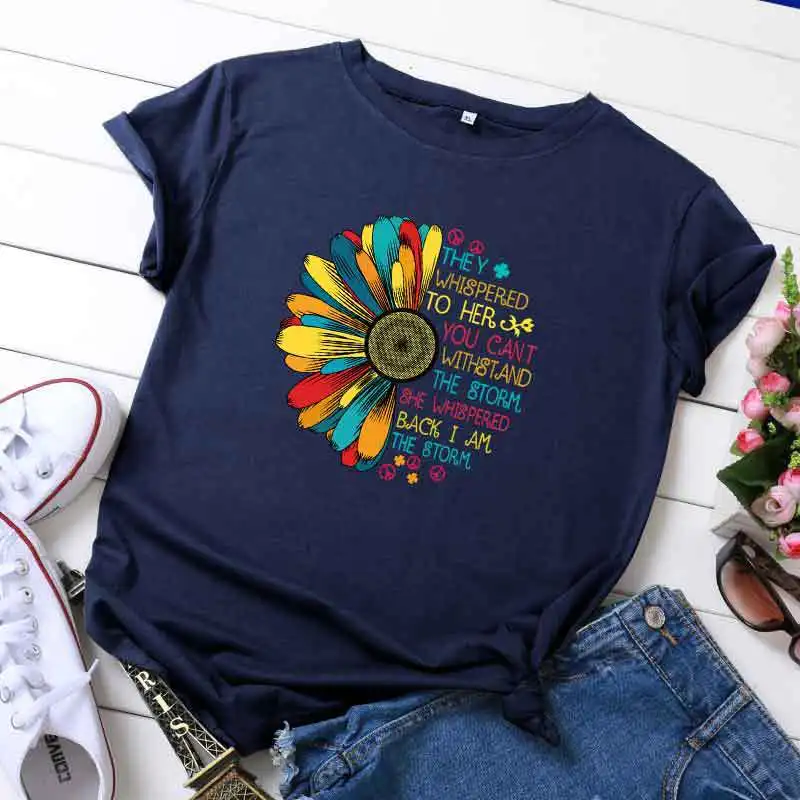 Летняя женская футболка JCGO из хлопка разных цветов с коротким рукавом и круглым