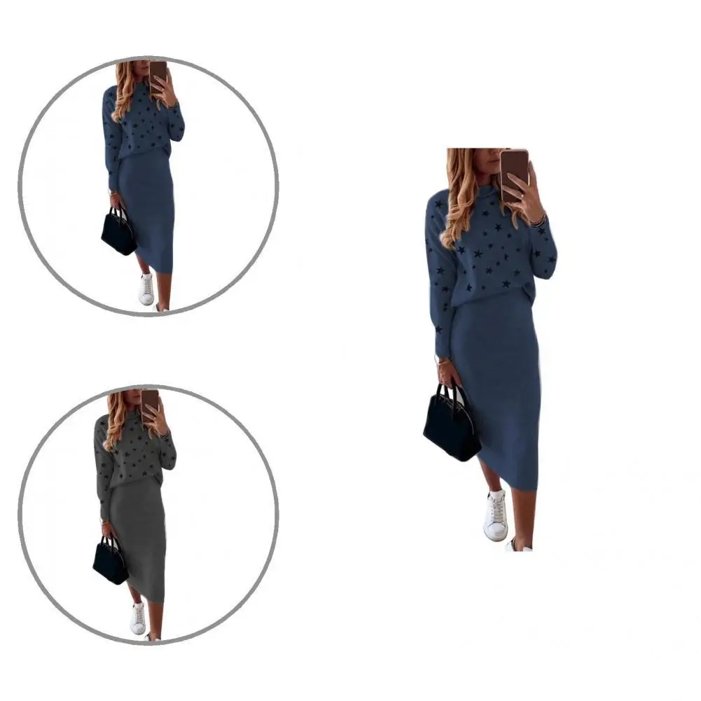 

Женский Повседневный облегающий костюм с юбкой до середины икры, 1 комплект, Женский Топ, облегающая юбка для свиданий